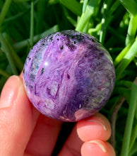 Load image into Gallery viewer, Extremely Rare Charoite Sphere with Rainbow A Grade Russia - Dragon Mama Crystals 