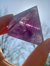 Load image into Gallery viewer, Amethyst Pyramid with Rainbows and Rainbow light codes - Dragon Mama Crystals 