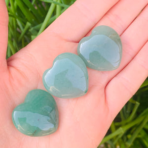 Green Aventurine Mini Hearts - Dragon Mama Crystals 
