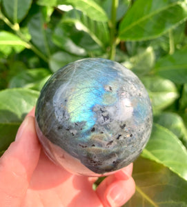 Labradorite Blue Flash High Grade - Planet earth - Orange, Blue, Yellow. 2 - Dragon Mama Crystals 
