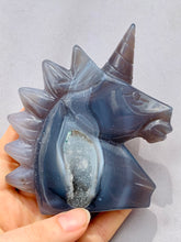 Load image into Gallery viewer, Blue Agate Druzy Unicorn - Dragon Mama Crystals 