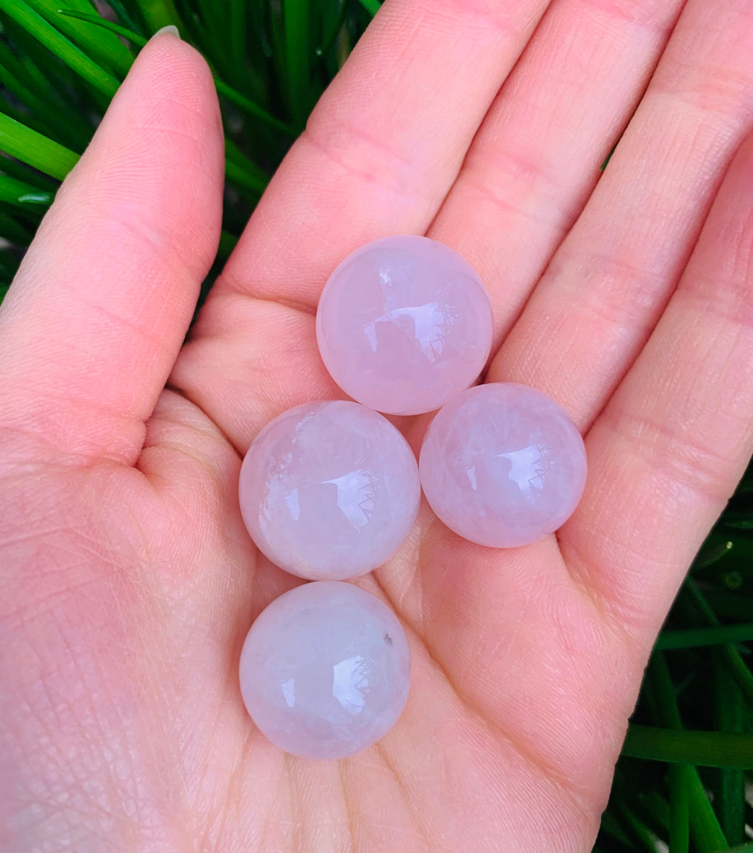 Rose Quartz Mini Spheres - Dragon Mama Crystals 