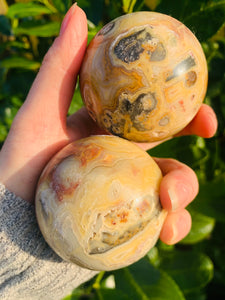 Crazy Lace Agate Spheres - Dragon Mama Crystals 